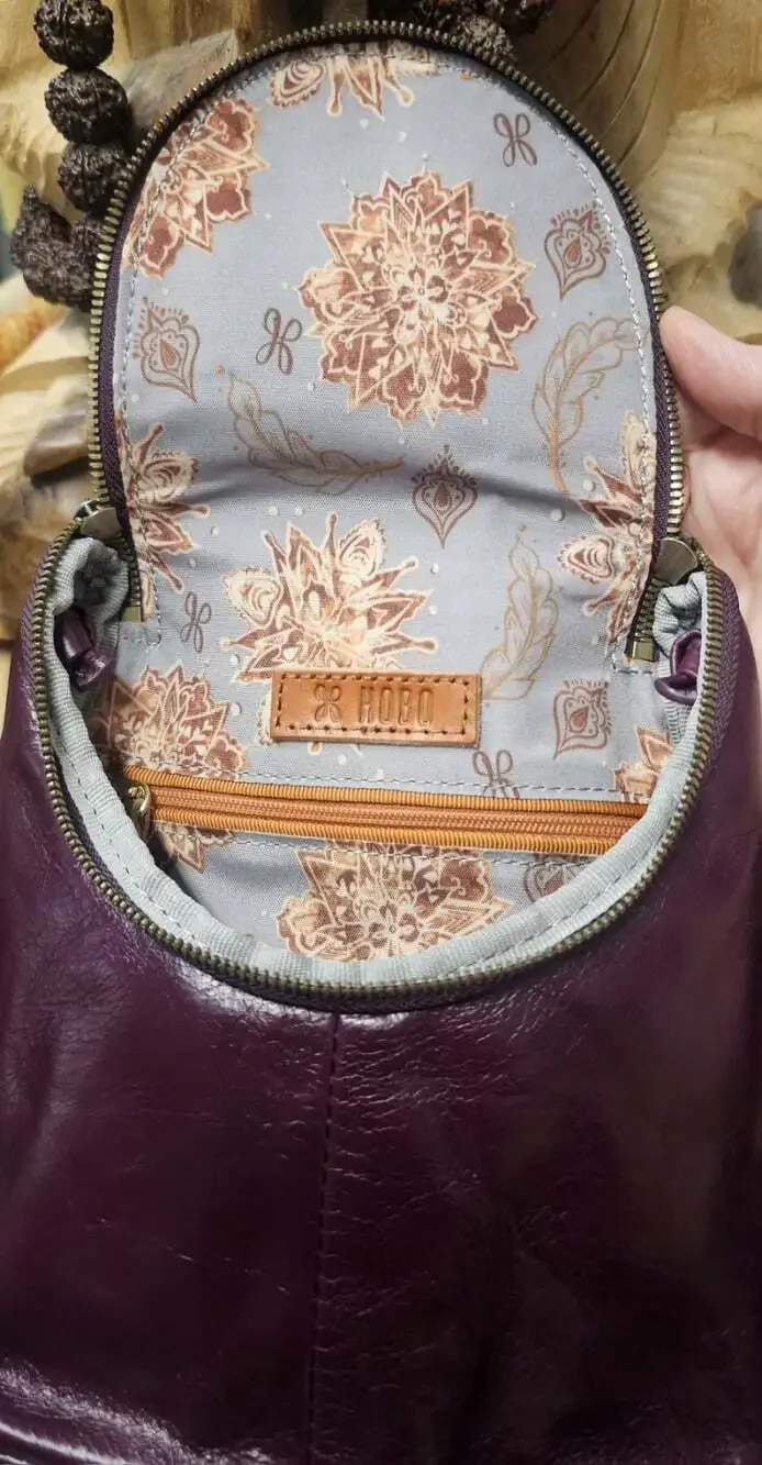 HOBO Fern Eggplant Vintage Hide Leather Crossbody Bag NWOT